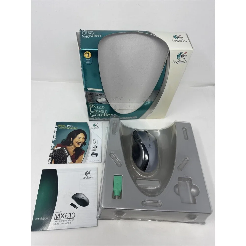 Logitech MX610 Wireless Laser Mouse M-RAY105 NO USB Receiver comes with box